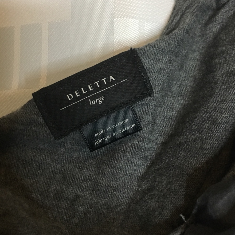 Anthropologie Deletta Size L Gray Top 3/4 Sleeve - Picture 3 of 5